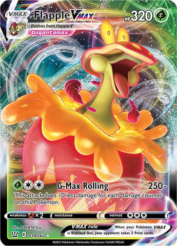 Flapple VMAX 019/163 (SWSH05: Battle Styles)  - Holofoil