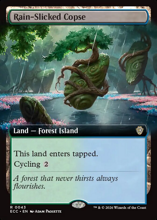 Rain-Slicked Copse  43/176 (Commander: Lorwyn Eclipsed)  - Extended Art