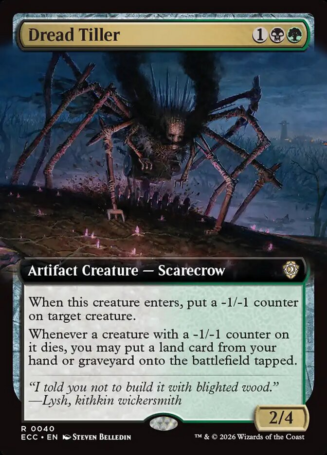 Dread Tiller  40/176 (Commander: Lorwyn Eclipsed)  - Extended Art