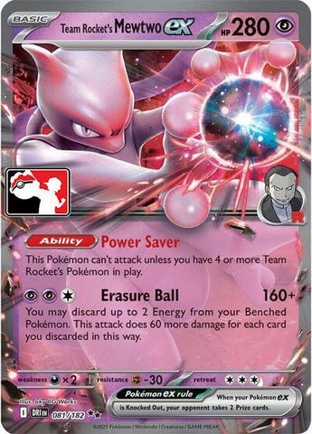 Team Rocket's Mewtwo ex Series 8 081/182 (Prize Pack Series Cards)  - Holofoil