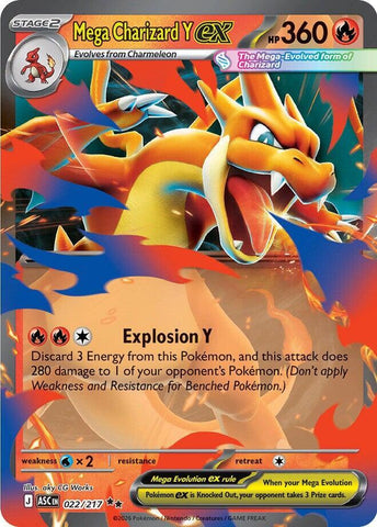 Mega Charizard Y ex 022/217 (ME: Ascended Heroes)  - Holofoil