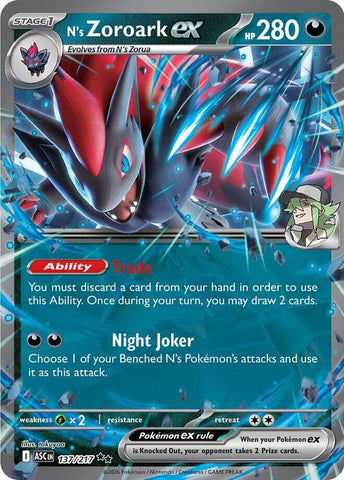 N's Zoroark ex 137/217 (ME: Ascended Heroes)  - Holofoil