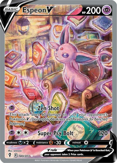 Espeon V 180/203 (SWSH07: Evolving Skies)  - Holofoil