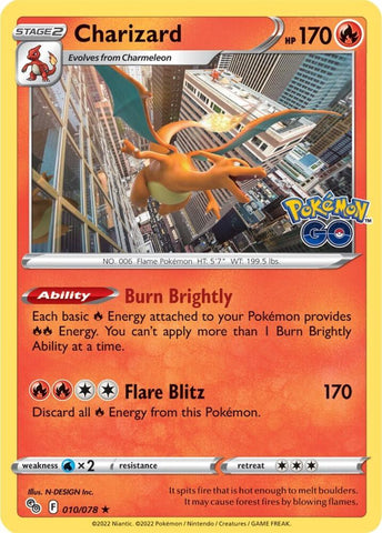 Charizard 010/078 (Pokemon GO)  - Holofoil