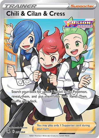 Chili and Cilan and Cress 258/264 (SWSH08: Fusion Strike)  - Holofoil