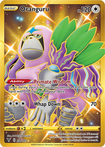 Oranguru Secret 199/185 (SWSH04: Vivid Voltage)  - Holofoil