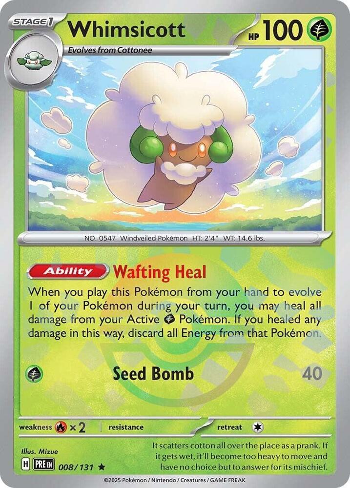 Whimsicott 008/131 (SV: Prismatic Evolutions)  - Poke Ball Holofoil