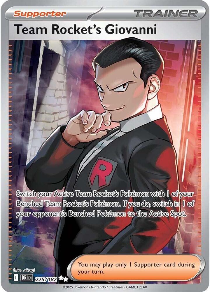 Team Rocket's Giovanni 225/182 (SV10: Destined Rivals)  - Holofoil