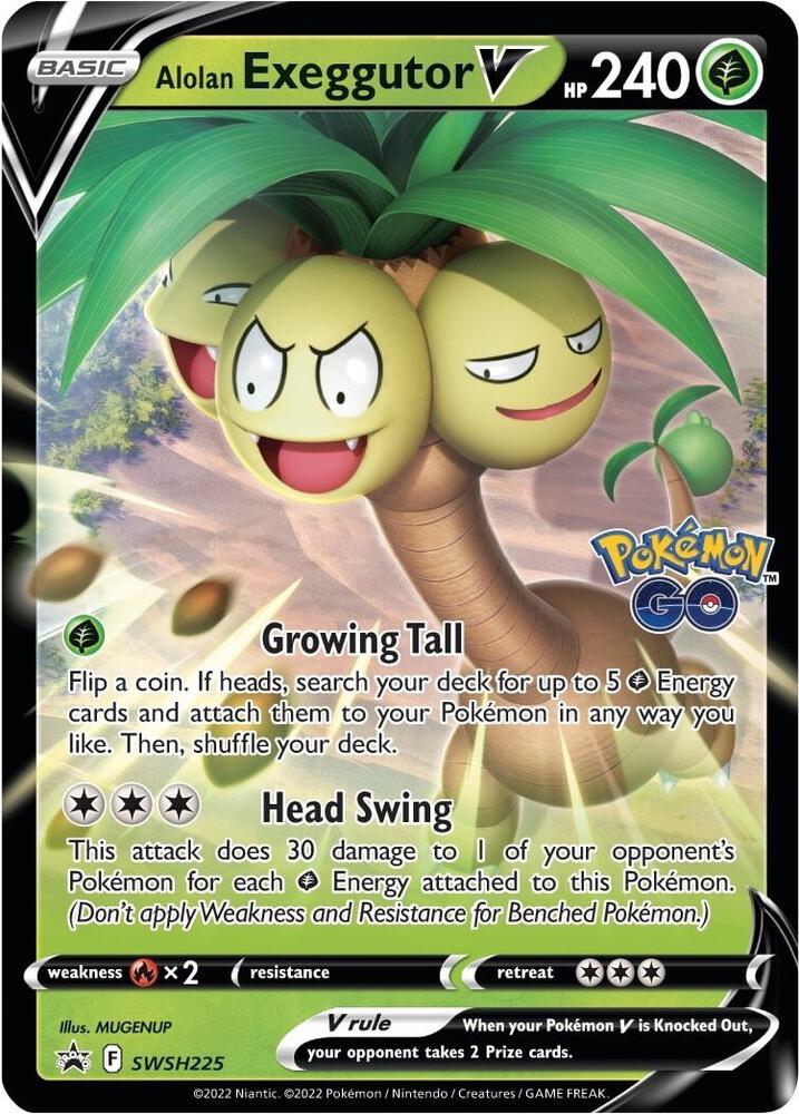 Alolan Exeggutor V SWSH225 (SWSH: Sword & Shield Promo Cards)  - Holofoil