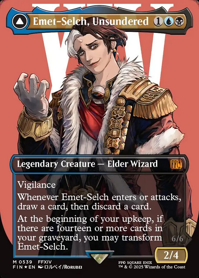 Emet-Selch, Unsundered // Hades, Sorcerer of Eld 539/309 (FINAL FANTASY)  - Borderless Surge Foil