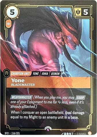 Yone Blademaster (Riftbound Organized Play Promotional Cards) 