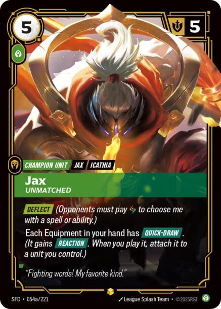 Jax Unmatched Alternate Art (Spiritforged)  - Foil
