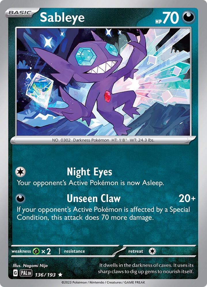 Sableye 136/193 (SV02: Paldea Evolved)  - Holofoil