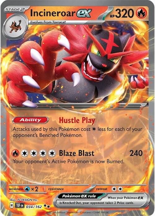 Incineroar ex 034/162 (SV05: Temporal Forces)  - Holofoil