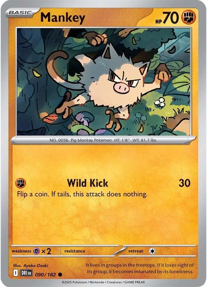 Mankey 090/182 (SV10: Destined Rivals)  - Reverse Holofoil