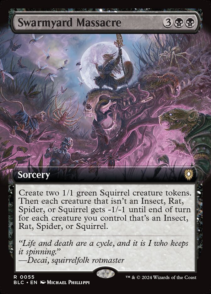 Swarmyard Massacre 55 (Commander: Bloomburrow)  - Extended Art