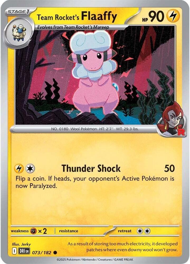 Team Rockets Flaaffy 073/182 (SV10: Destined Rivals)  - Reverse Holofoil