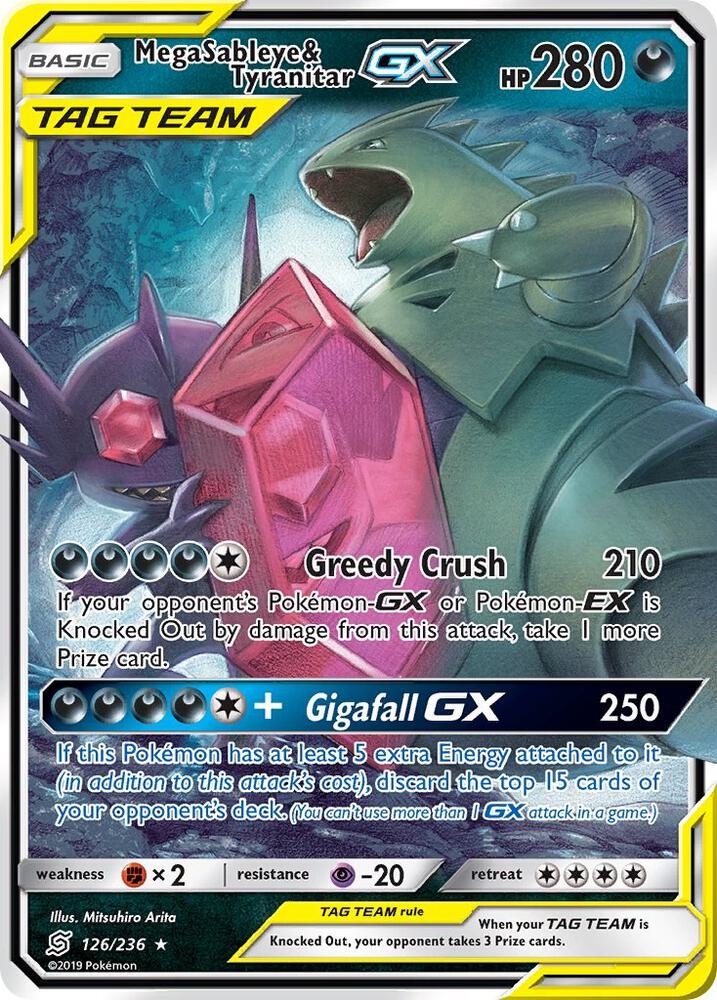 Mega Sableye and Tyranitar GX 126/236 (SM - Unified Minds)  - Holofoil