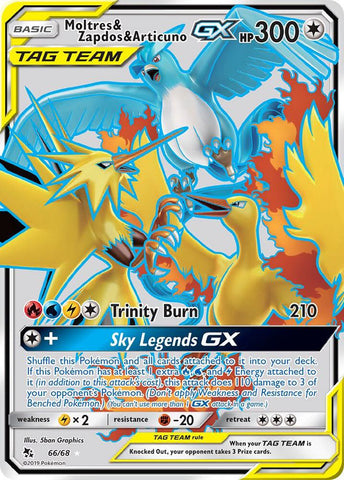 Moltres and Zapdos and Articuno GX 66/68 (Hidden Fates)  - Holofoil