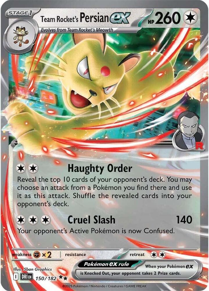 Team Rocket's Persian ex 150/182 (SV10: Destined Rivals)  - Holofoil