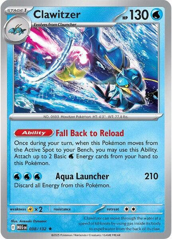 Clawitzer 038/132 (ME01: Mega Evolution)  - Holofoil