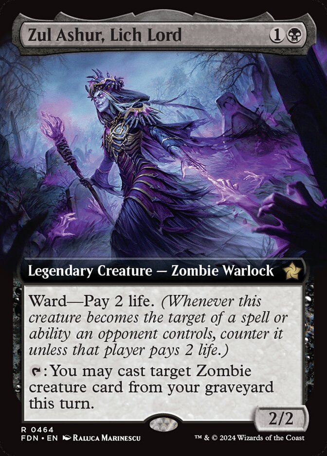 Zul Ashur, Lich Lord 464/291 (Foundations)  - Extended Art Foil