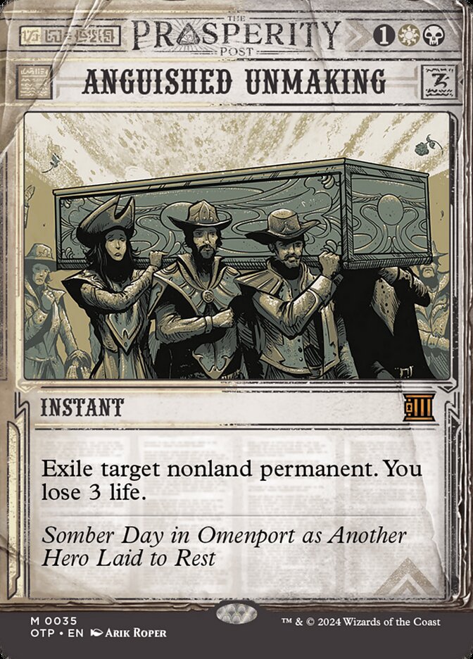Anguished Unmaking 35/65 (Outlaws of Thunder Junction: Breaking News)  - Showcase Foil