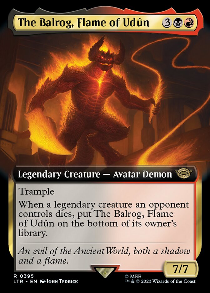 The Balrog, Flame of Udûn 395/281 (Universes Beyond: The Lord of the Rings: Tales of Middle-earth)  - Extended Art