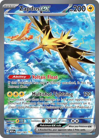 Zapdos ex 202/165 (SV: Scarlet & Violet 151)  - Holofoil