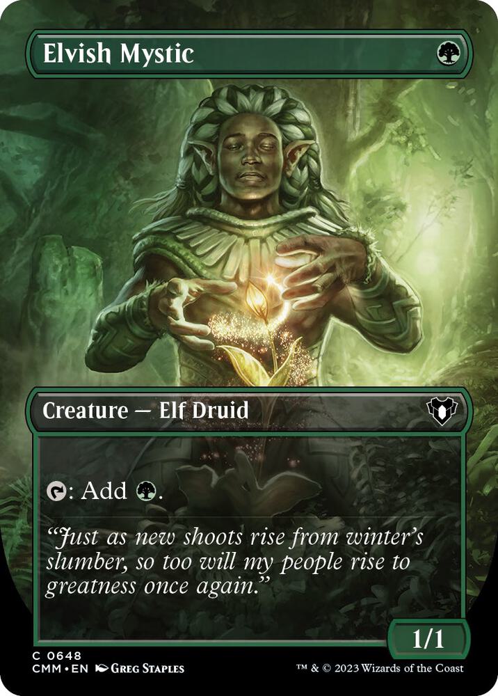 Elvish Mystic 648/451 (Commander Masters)  - Borderless Foil