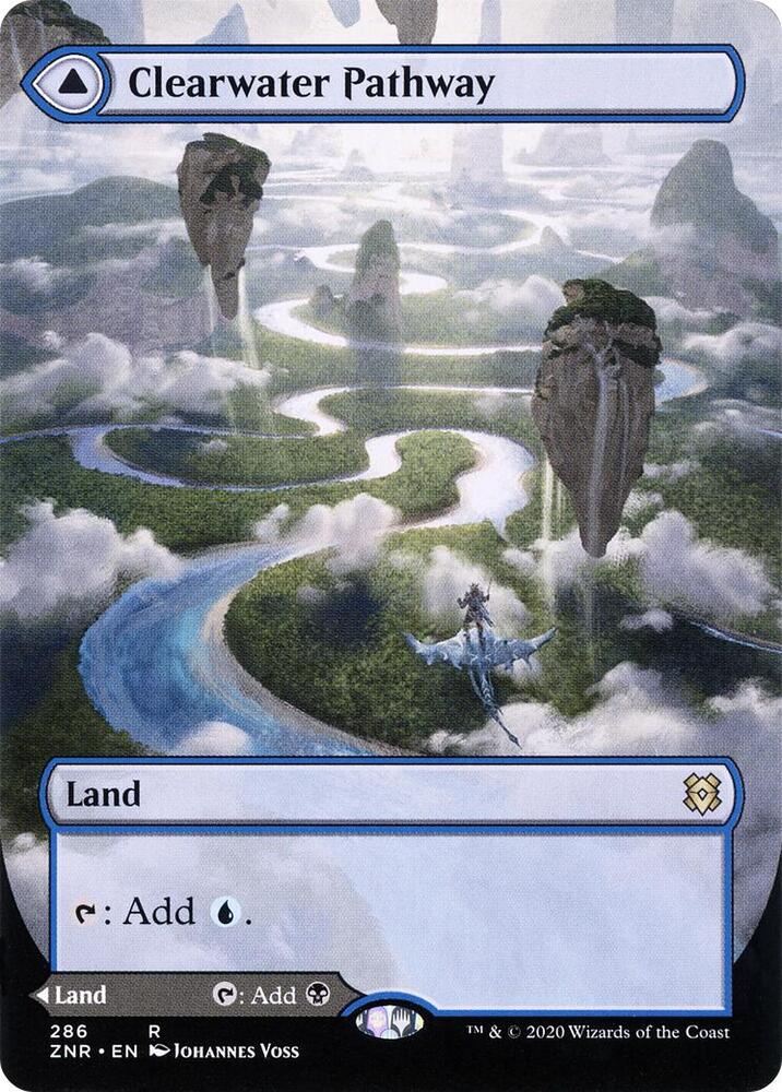Clearwater Pathway // Murkwater Pathway 286/280 (Zendikar Rising)  - Extended Art