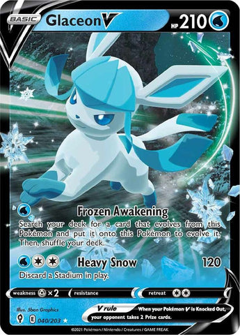 Glaceon V 040/203 (SWSH07: Evolving Skies)  - Holofoil