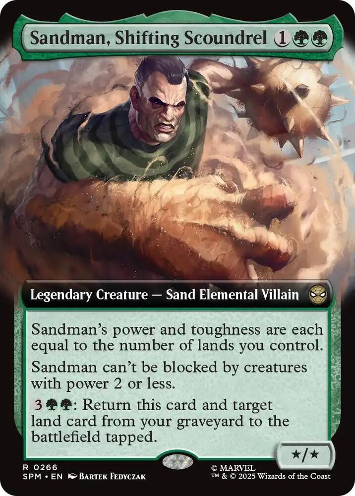 Sandman, Shifting Scoundrel 266/198 (Marvel's Spider-Man)  - Extended Art