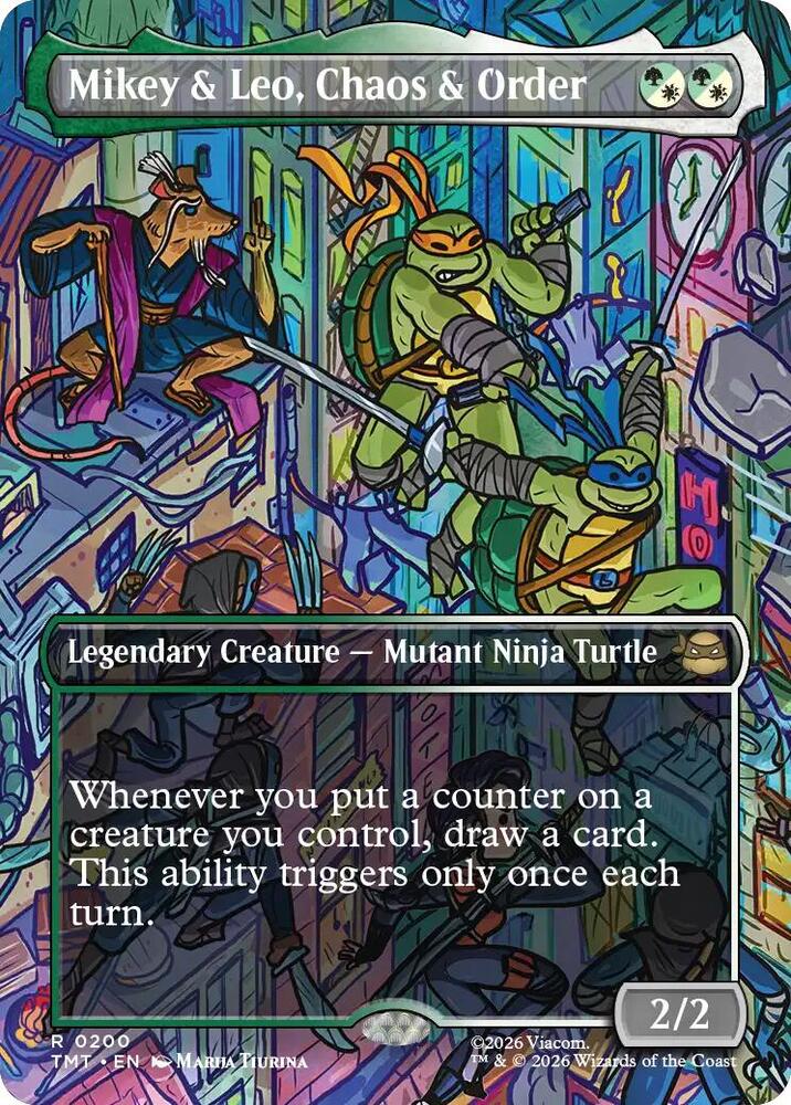 Mikey and Leo Chaos and Order Borderless (Teenage Mutant Ninja Turtles) 