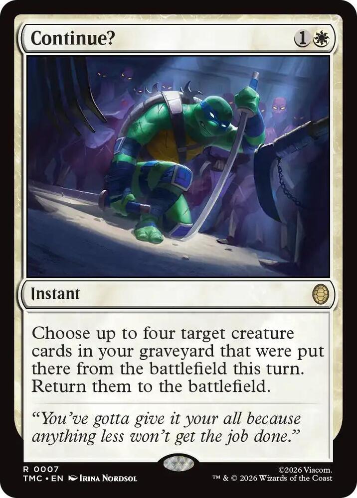 Continue (Commander: Teenage Mutant Ninja Turtles) 