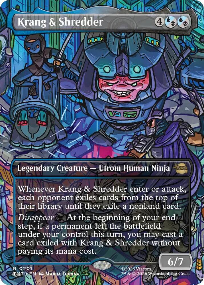 Krang and Shredder Borderless 201/260 (Teenage Mutant Ninja Turtles)  - Borderless Foil
