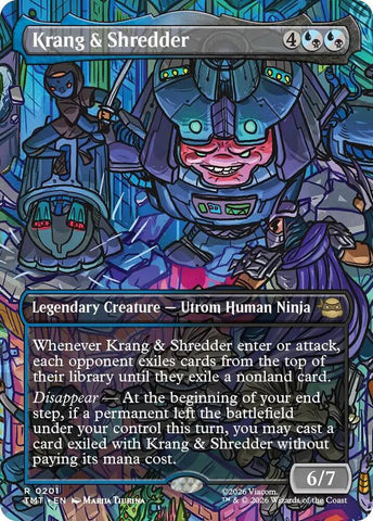 Krang and Shredder Borderless 201/260 (Teenage Mutant Ninja Turtles)  - Borderless Foil