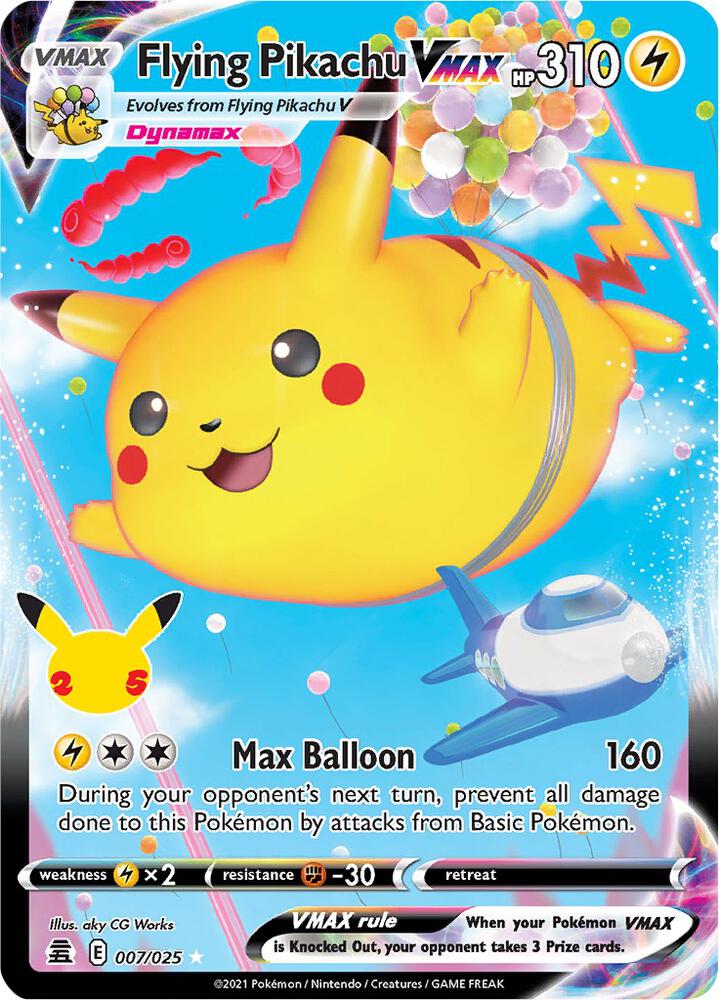 Flying Pikachu VMAX 007/025 (Celebrations)  - Holofoil