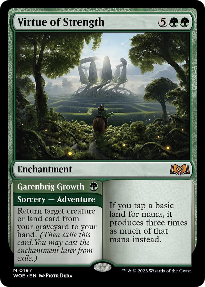 Virtue of Strength // Garenbrig Growth 197/276 (Wilds of Eldraine)  - Foil