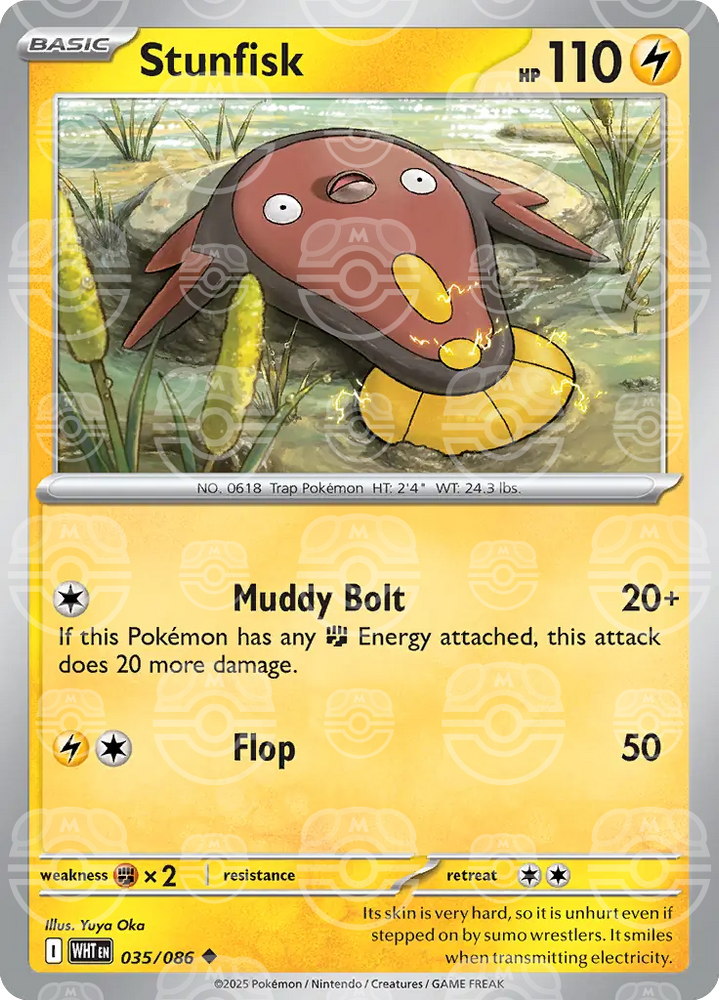 Stunfisk 035/086 (SV: White Flare)  - Master Ball Holofoil