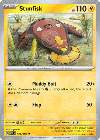 Stunfisk 035/086 (SV: White Flare)  - Master Ball Holofoil