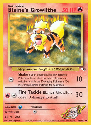 Blaine's Growlithe  035/132 (Gym Heroes)  - Unlimited