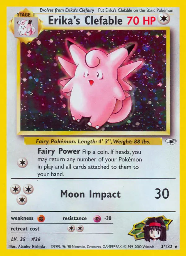 Erikas Clefable 003/132 (Gym Heroes)  - Unlimited Holofoil