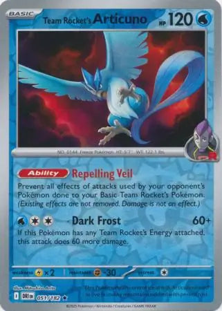 Team Rocket's Articuno 051/182 (SV10: Destined Rivals)  - Reverse Holofoil