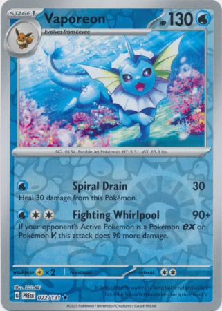 Vaporeon 022/131 (SV: Prismatic Evolutions)  - Reverse Holofoil