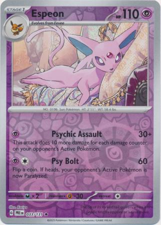 Espeon 033/131 (SV: Prismatic Evolutions)  - Reverse Holofoil