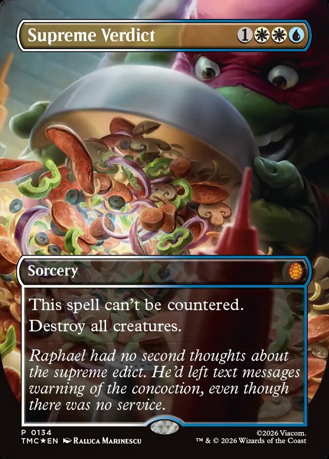 Supreme Verdict Borderless 134/0 (Commander: Teenage Mutant Ninja Turtles)  - Foil
