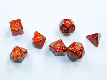 Chessex Dice Scarab Scarlet/gold Mini-Polyhedral 7-Die Set