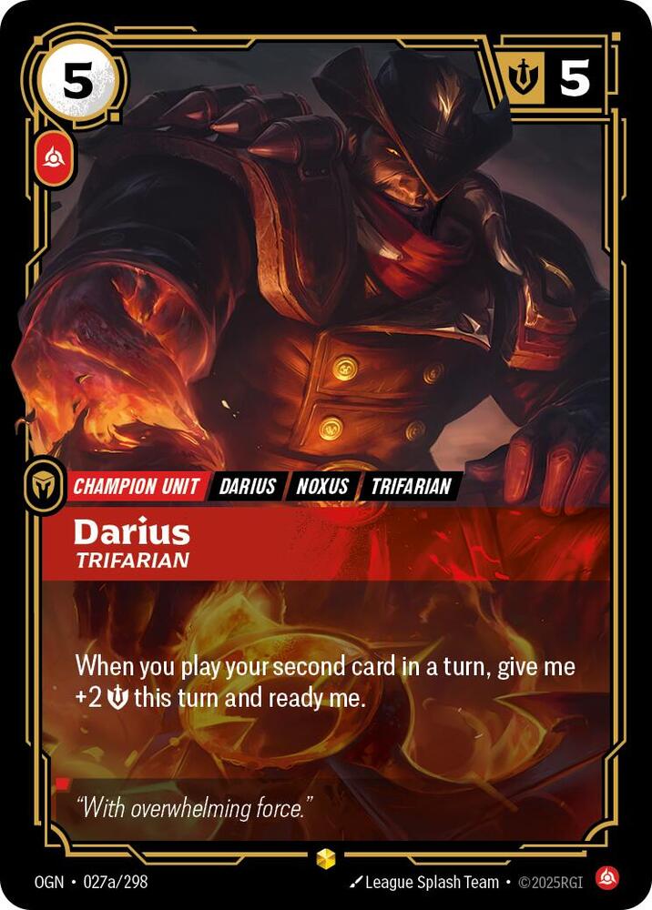 Darius Trifarian Alternate Art (Origins)  - Foil