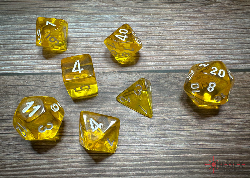Chessex Dice Translucent Yellow/white Polyhedral 7-Die Set